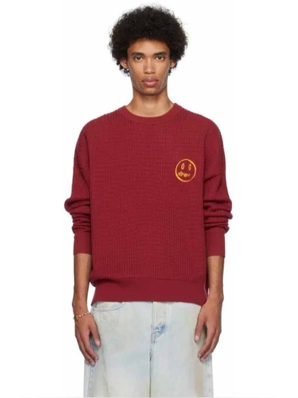 Drew House Embroidered Mascot Waffle Long Sleeve Pullover